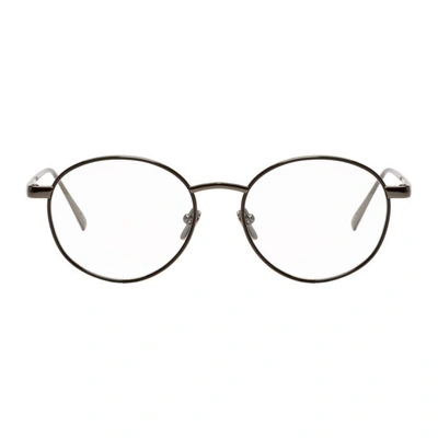 Shop Linda Farrow Luxe Grey 748 C5 Glasses In Nkl/blk