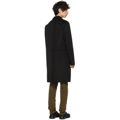 Shop Prada Black Wool Straight Coat