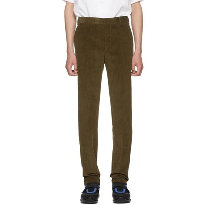 Shop Prada Brown Corduroy Trousers In F0218