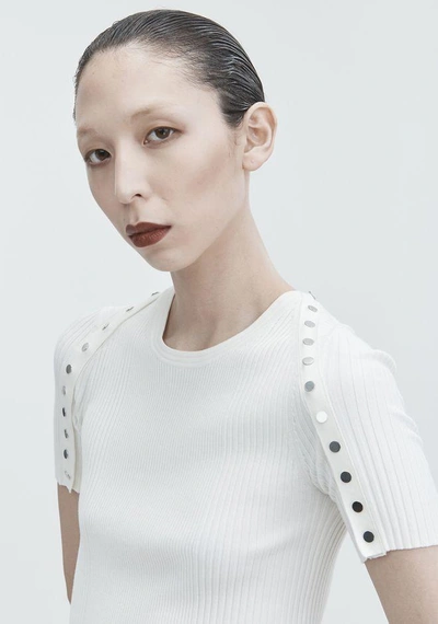 Shop Alexander Wang Snap Midi Dress In Ivory