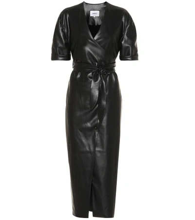 Shop Nanushka Penelope Faux Leather Dress In Black