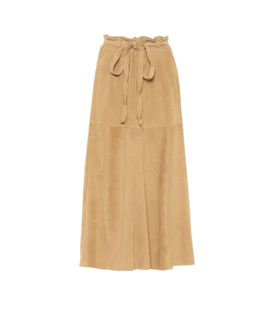Shop Polo Ralph Lauren Suede Skirt In Brown
