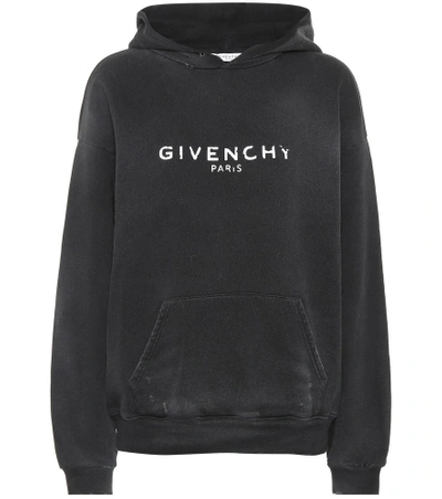 Shop Givenchy Printed Cotton Hoodie In Black