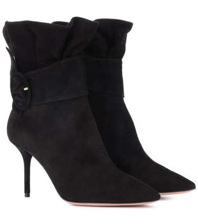 Shop Aquazzura Palace 85 Ankle Boots In Black