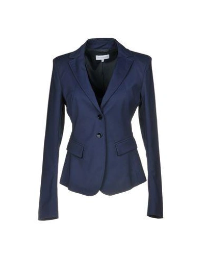 Shop Patrizia Pepe Woman Blazer Blue Size 10 Cotton, Polyamide, Elastane