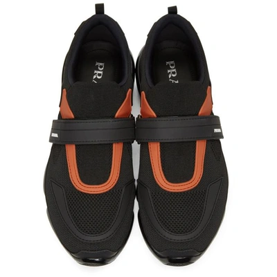 Shop Prada Black And Orange Cloudbust Sneakers In F0g5p Ne/ma