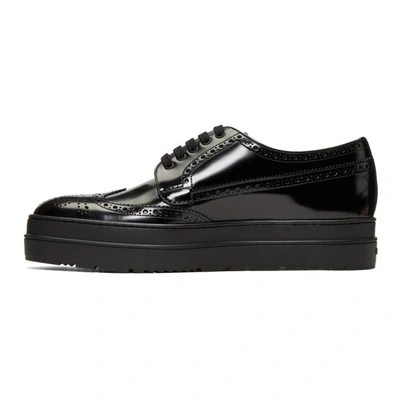 Shop Prada Black Platform Brogues In F0002