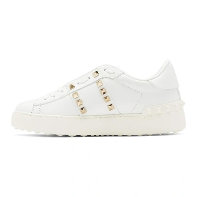 Shop Valentino White  Garavani Rockstud Untitled Sneakers In 0bo White