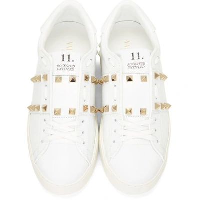 Shop Valentino White  Garavani Rockstud Untitled Sneakers In 0bo White