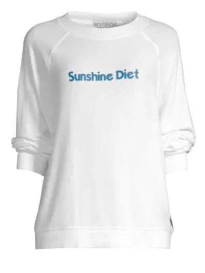 Shop Wildfox Sunshine Diet Sweatshirt In Clean White