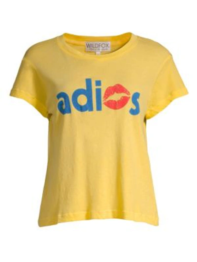 Shop Wildfox Adios T-shirt In Yellow Mango