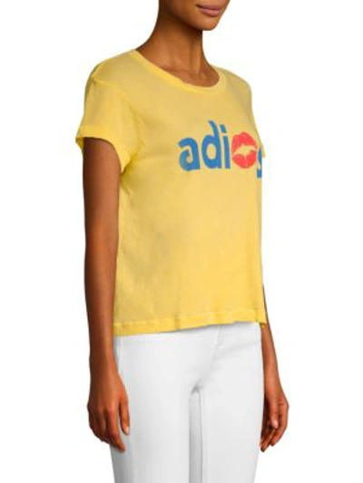 Shop Wildfox Adios T-shirt In Yellow Mango
