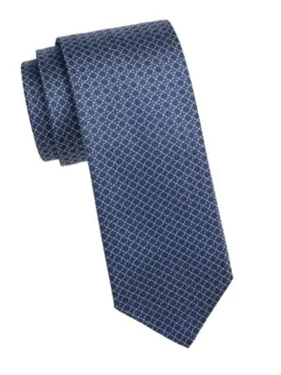 Shop Brioni Silk Woven Medallion Tie In Blue