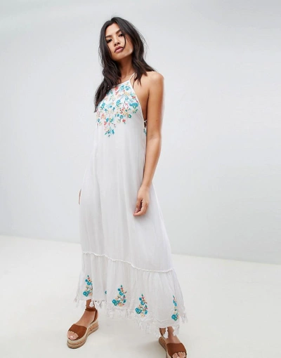 Shop Raga Ashlynn Embroidered Maxi Dress - White