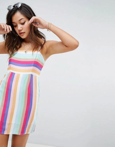 Shop Honey Punch Cami Dress In Rainbow Print - Multi