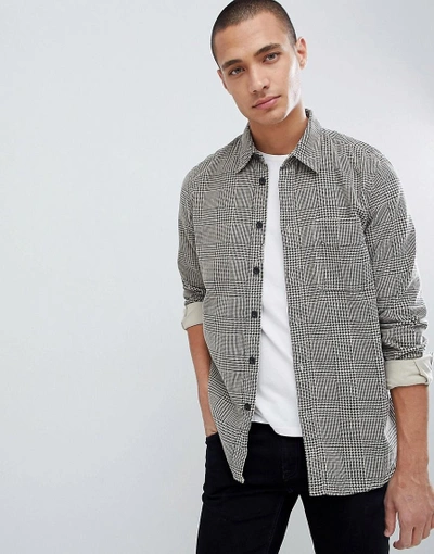 Shop Nudie Jeans Co Sten Organic Cotton Herringbone Check Shirt In Black/white - Gray