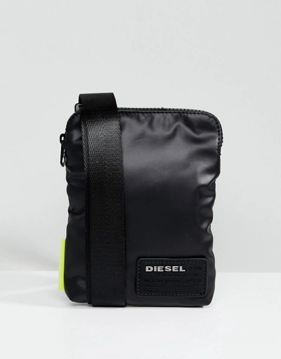 Shop Diesel Nylon Logo Flight Bag - Black