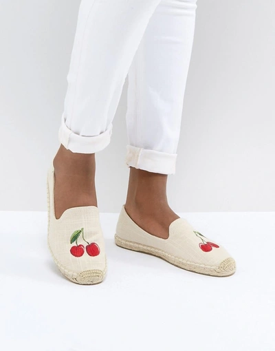 Shop Soludos Cherry Embroidered Espadrilles-blues