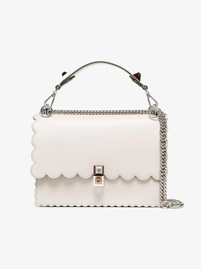 Shop Fendi Nude Kan I Leather Shoulder Bag In Nude/neutrals