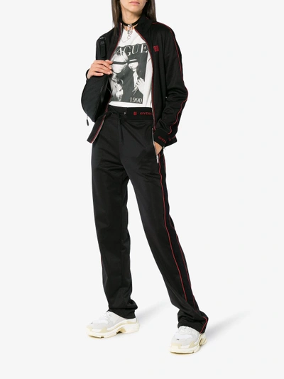 Shop Givenchy Side-stripe Logo Track Pants In Black