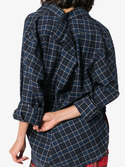 Shop Balenciaga Oversized Long Sleeve Flannel Check Cotton Shirt In Black