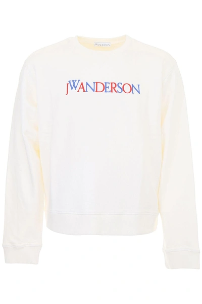Shop Jw Anderson Logo Embroidery Sweatshirt In White