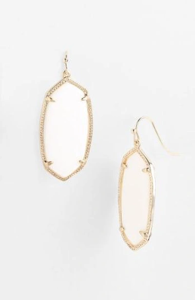 Shop Kendra Scott Elle Drop Earrings In White Mother Of Pearl/ Gold