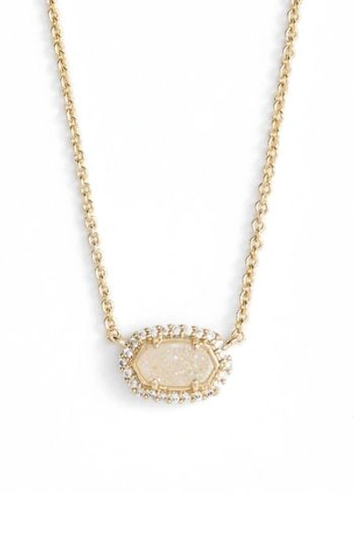 Shop Kendra Scott Chelsea Pendant Necklace In Iridescent Drusy/ Gold