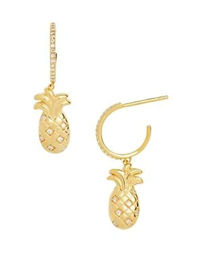 Shop Baublebar Ananas Hoop & Pineapple Drop Earrings In Gold