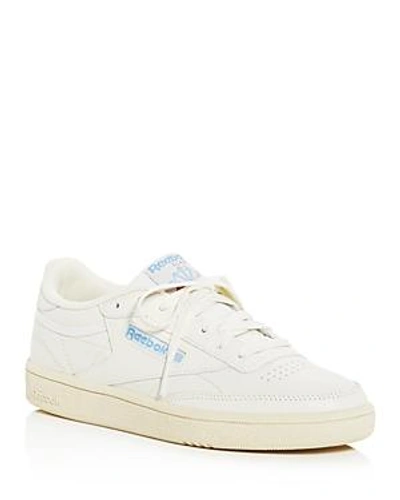 Shop Reebok Women's Club C 85 Vintage Leather Lace Up Sneakers In Chalk White/athletic Blue
