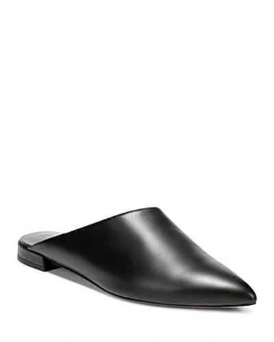Shop Vince Women's Danna Leather Pointed Toe Mules In Black