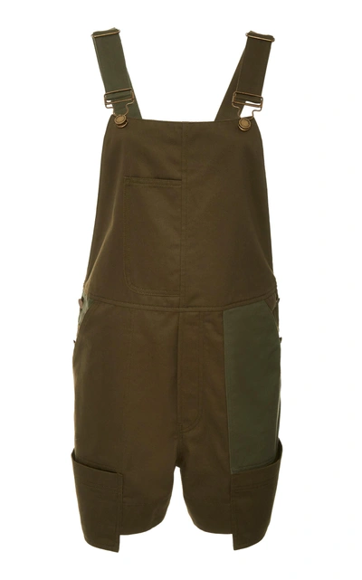 Shop Monse Short Overalls In Green