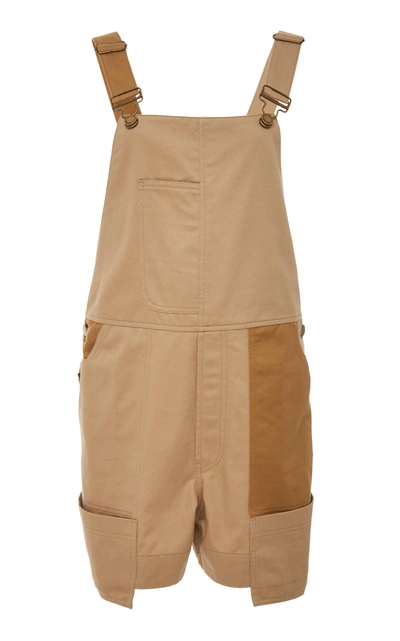 Shop Monse Short Overalls In Brown