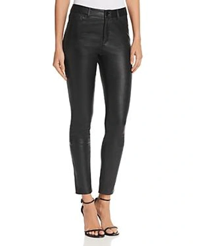 Shop Theory Bristol Skinny Leather Pants In Black