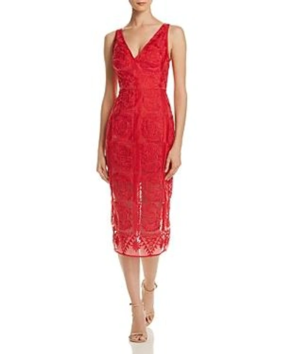 Shop Finders Keepers Spectrum Embroidered Dress In Red