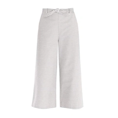 Shop Paisie Horizontal Striped Wide Leg Culottes With Tie Belt