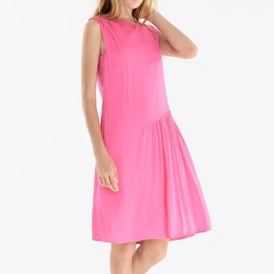 Shop Paisie Shift Dress With Gathered Shoulder & Side Panel In Pink