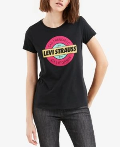 Shop Levi's Cotton Logo Graphic T-shirt In Circle Caviar