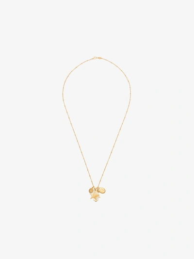 Shop Marte Frisnes Gold Metallic Hannah Sterling Silver Charm Necklace