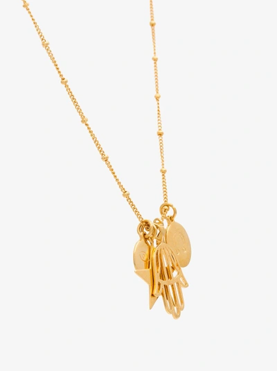 Shop Marte Frisnes Gold Metallic Hannah Sterling Silver Charm Necklace