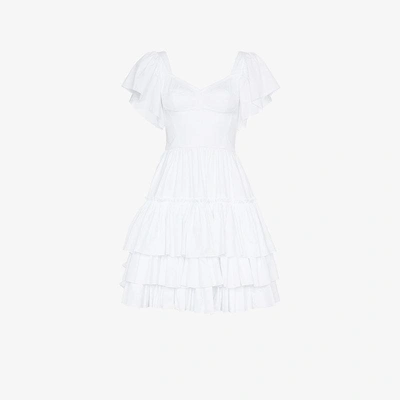 Shop Dolce & Gabbana Three-tiered Skirt Dress In White