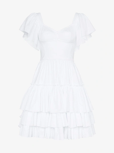 Shop Dolce & Gabbana Three-tiered Skirt Dress In White