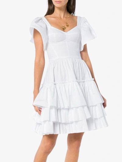 Shop Dolce & Gabbana Three-tiered Skirt Dress In White