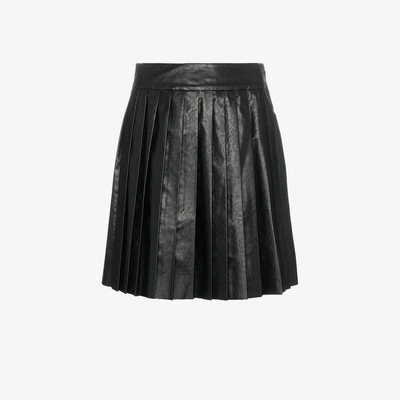 Shop We11 Done We11done High Waisted Pleated Faux Leather Mini Skirt In Black