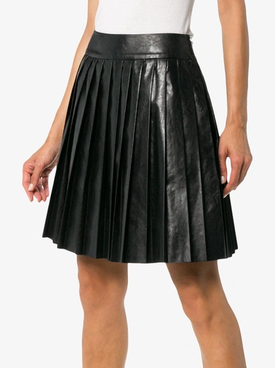 Shop We11 Done We11done High Waisted Pleated Faux Leather Mini Skirt In Black