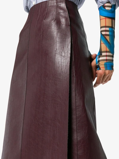 Shop We11 Done We11done High Waisted Faux Leather Wrap Skirt In Pink/purple