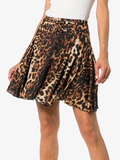 Shop We11 Done We11done High Waisted Leopard Print Mini Skirt In Brown