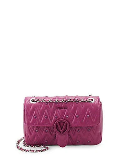 Shop Valentino By Mario Valentino Quilted Leather Shoulder Bag In Dahlia