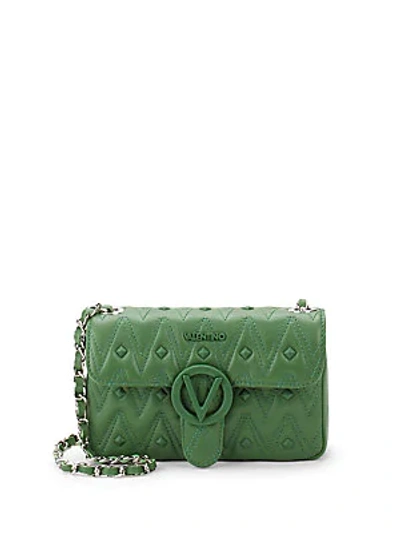 Shop Valentino By Mario Valentino Poison Studded Leather Shoulder Bag In Green