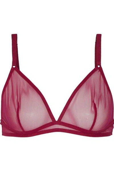 Shop Eres Inedit Stretch-tulle Soft-cup Triangle Bra In Plum